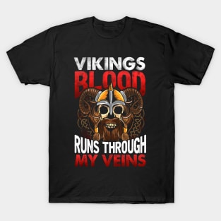 Vikings Blood Runs Through My Veins T-Shirt